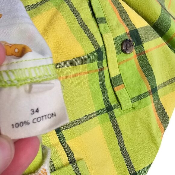 Loudmouth Mens Plaid Neon Print Shorts, Golf, Casual, Bright, Cotton, Size 34 - Picture 5 of 8